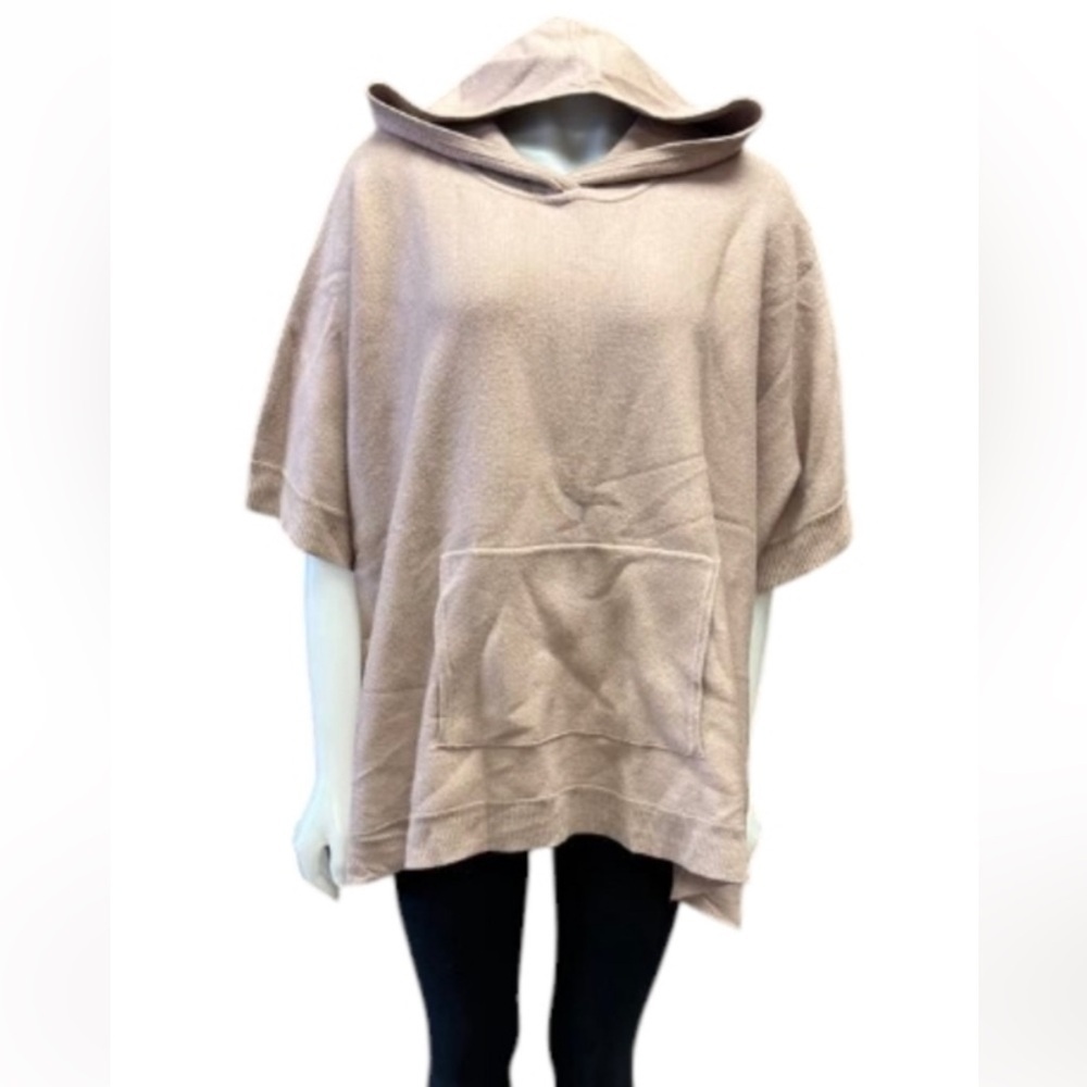 Tahari Poncho Knit Taupe One Size EUC